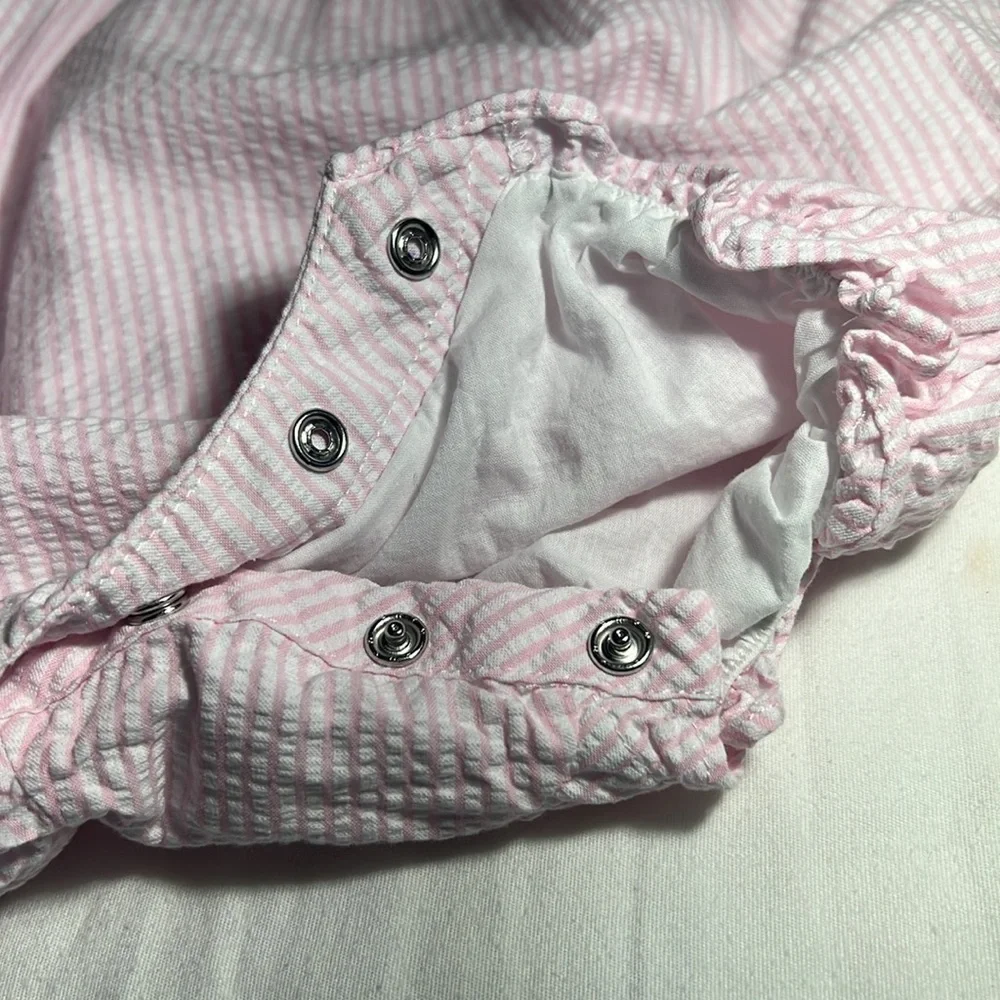 🚼Janie & Jack one piece set pink seersucker 3m to 6m